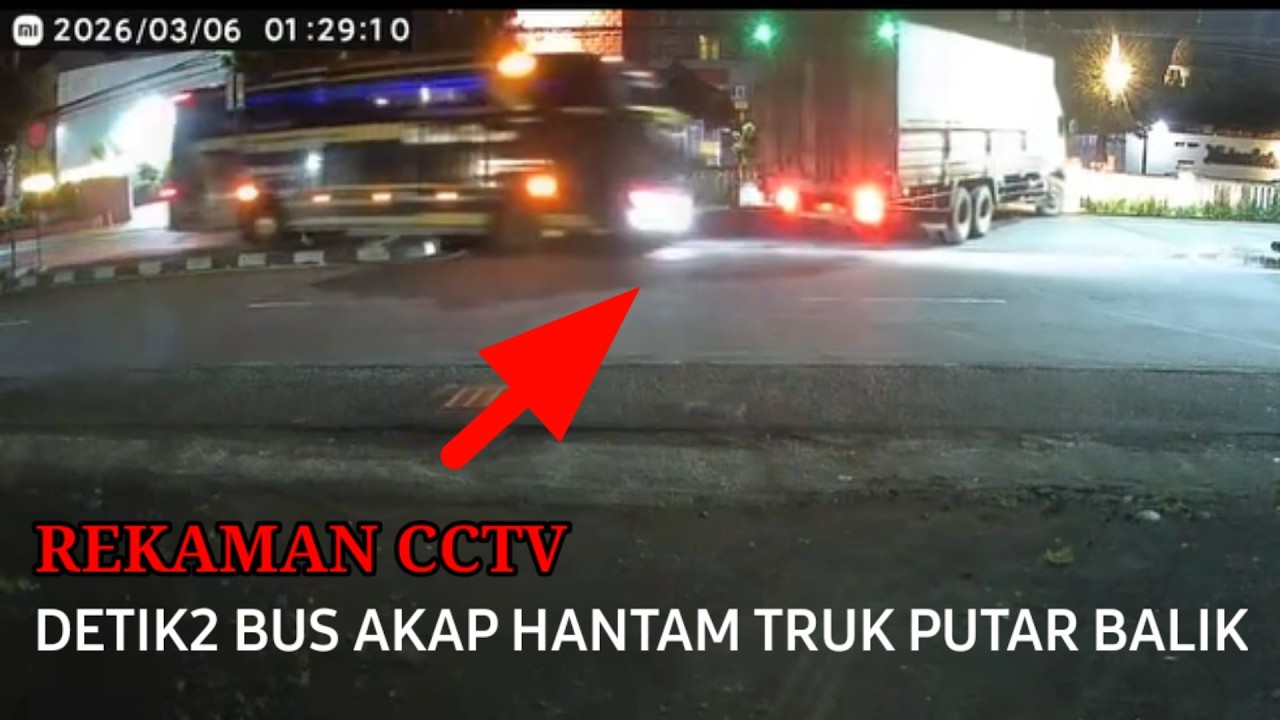 Rekaman CCTV Bus Akap Tabrak Truk Putar Balik di Jogja | Kecelakaan bus vs Truk 2026