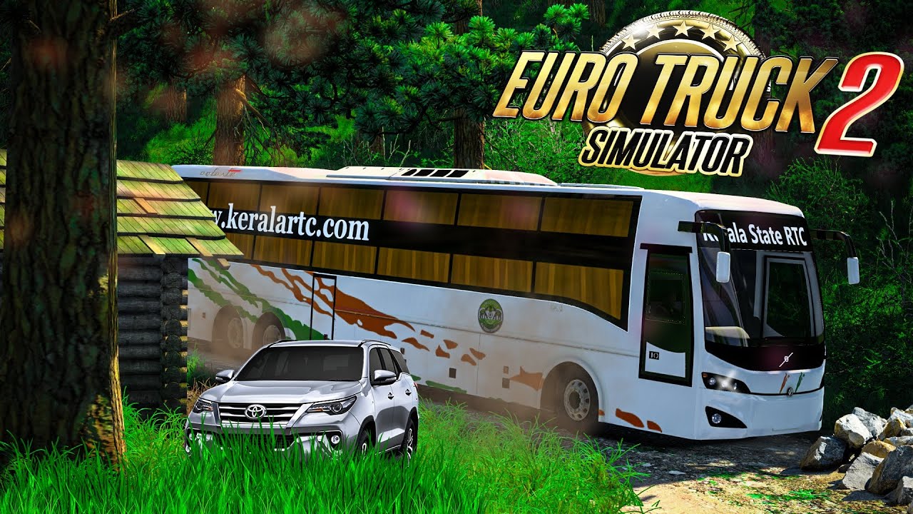 Kerala State RTC Bus Drive on Narrow Road | Ets2