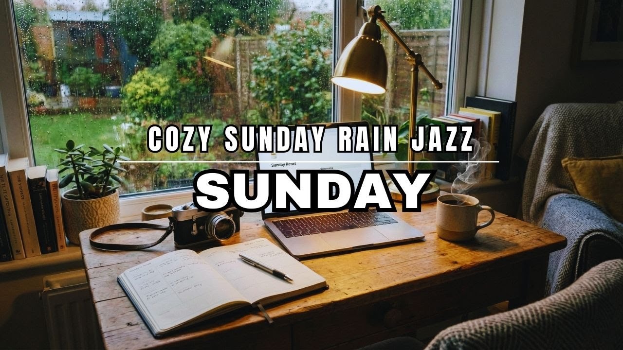 🔴 Cozy Sunday Rain ☕ Relaxing Instrumental Jazz for Reading & Organizing Life