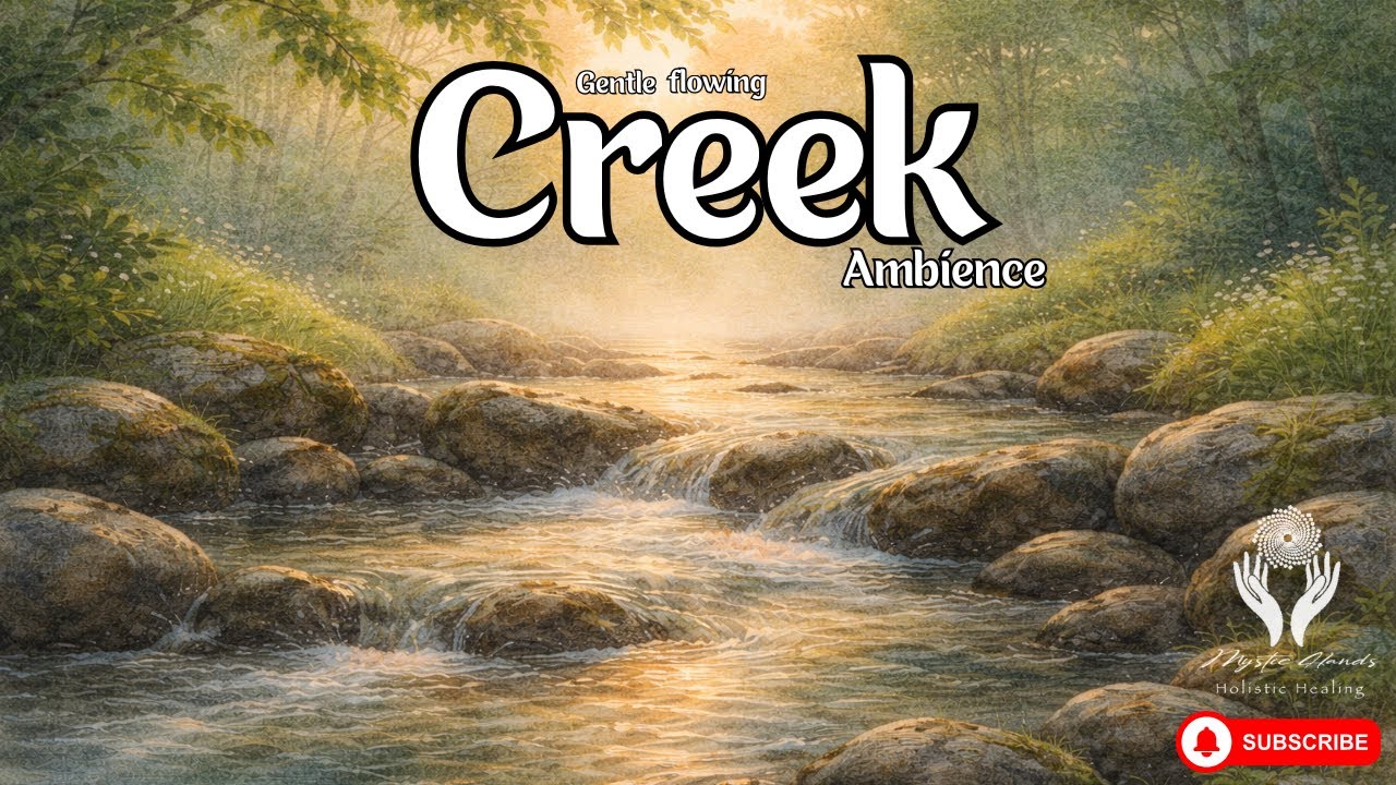 Gentle Flowing Creek Ambience | Peaceful Water Sounds With Soft Healing Music