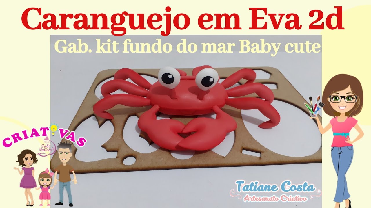 Como utilizar o gabarito fundo do mar baby cute -tartaruga e Caranguejo. Prof. Tatiane Costa