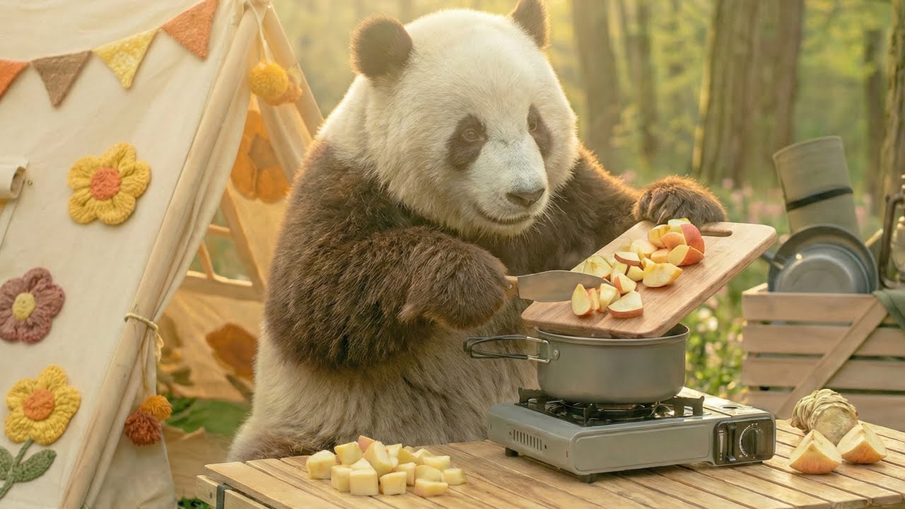 Healing Camping with  Panda vol.2丨4K丨 Relaxation Video 丨Cozy 丨Cook with panda