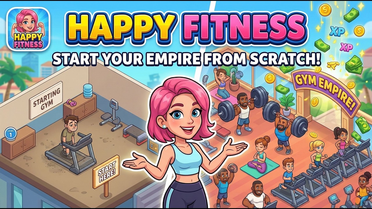 Happy Fitness: Gym Game – Building the Ultimate Workout Empire! (First Look & Gameplay)