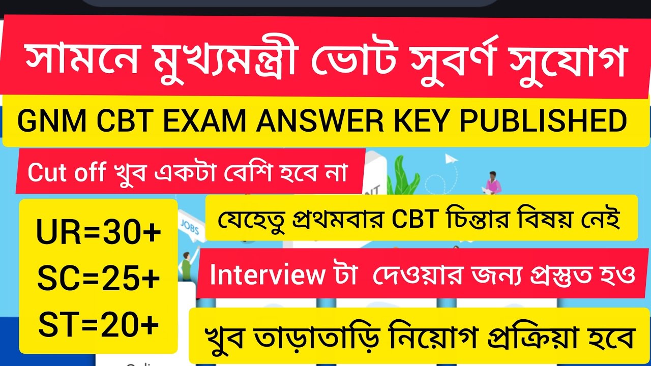 |WBHRB CBT exam answer key publiced | Excepted cut off (UR 30+,SC-25,ST-20+) prepare for Interview||