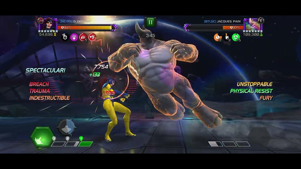 AW, season 64, Node 25, Jean Grey vs Rhino