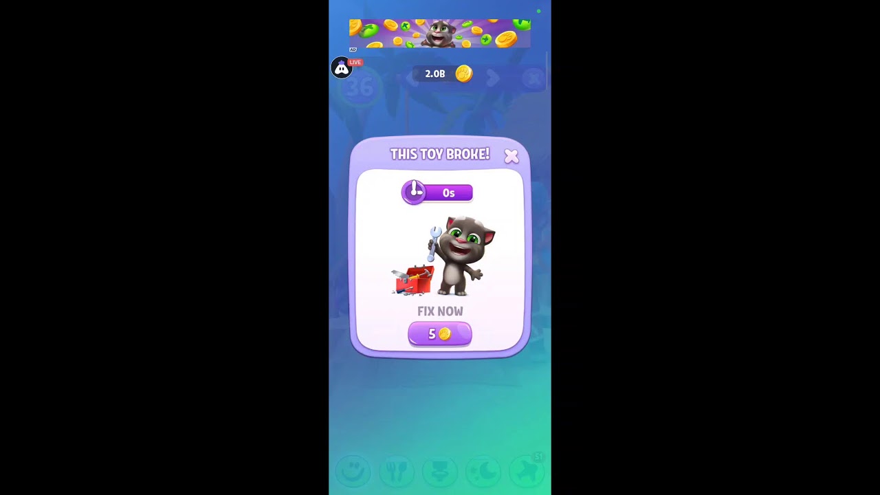 My Talking Tom 2 live #funny #mytom2 #challnge #short