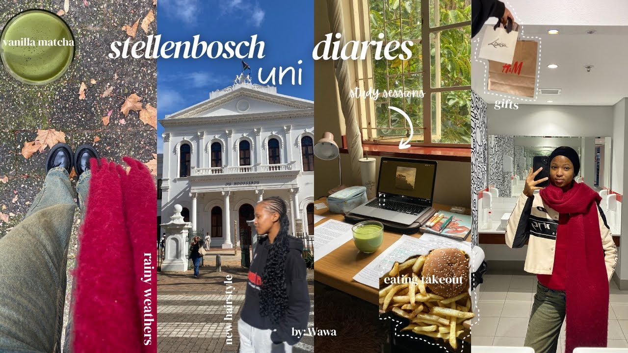stellensboch uni diaries 🖇️| fav takeout+gift shopping+library session+new+hair+serene morning walk