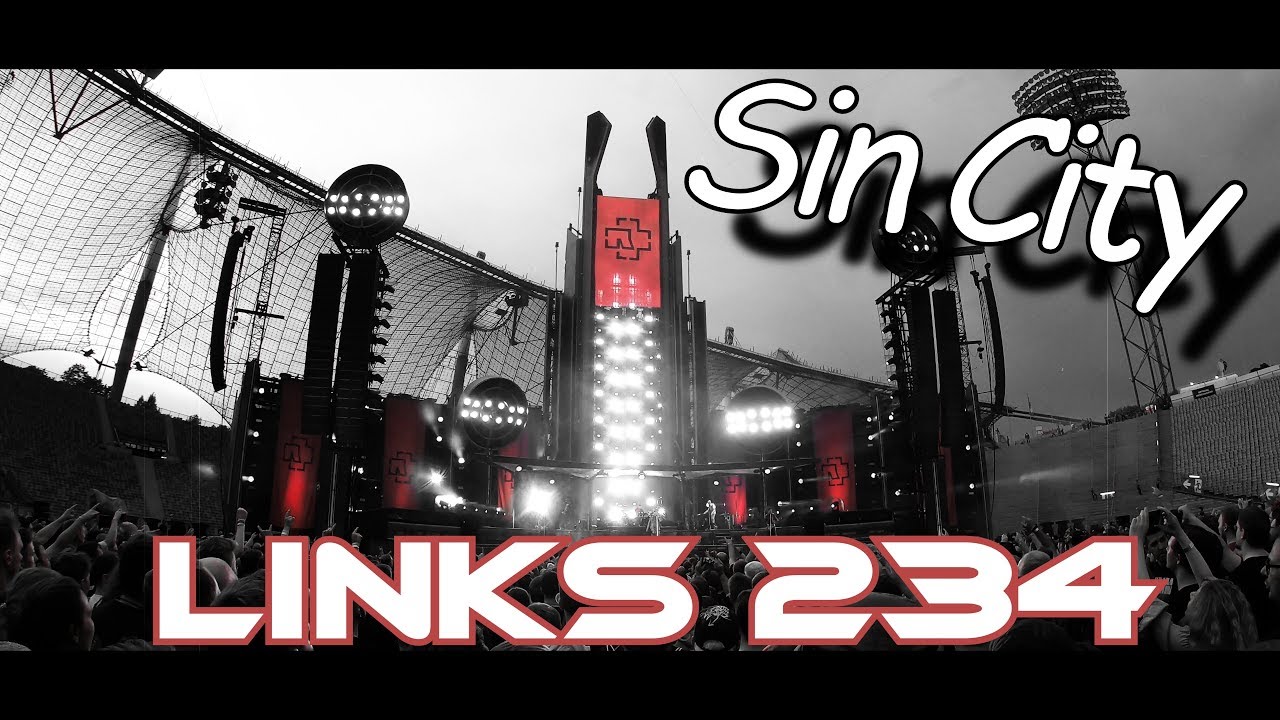 Links 234 Rammstein 💣 München 2019 ⚡ Sin City Effekt ⚡ Black/Red
