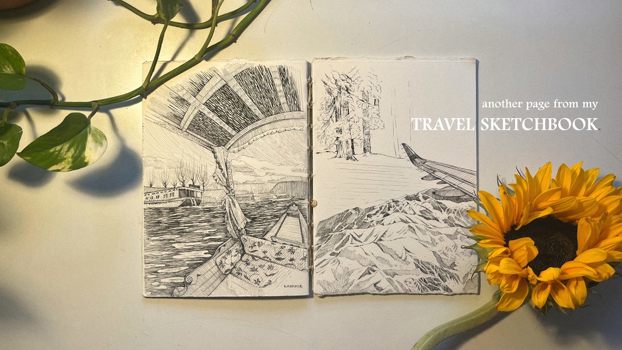 February | Inking snowclad mountains and a lake 🌻