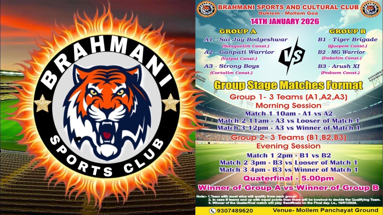 🔴Live || DAY 1 II All Goa Constituency Level Cricket Tou. || Brahmani Sports & Cultural Club Mollem.