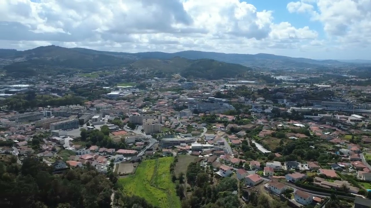 aerial footage of Vizela Portugal