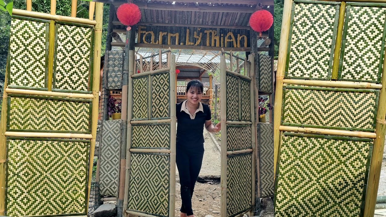 How to weave bamboo, Design a bamboo door, Complete the farm entrance gate.