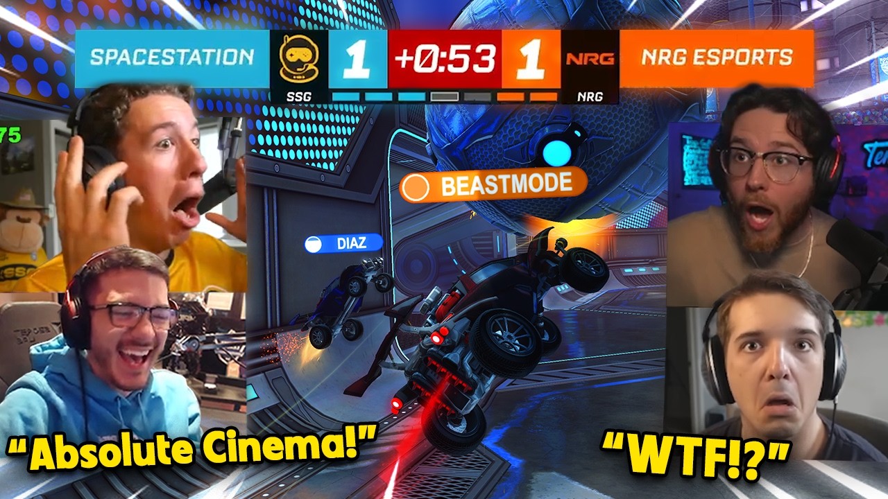 Streamers React To The CRAZY REVERSE SWEEP!? RLCS Paris Open 4 *NRG Esports vs Spacestation*