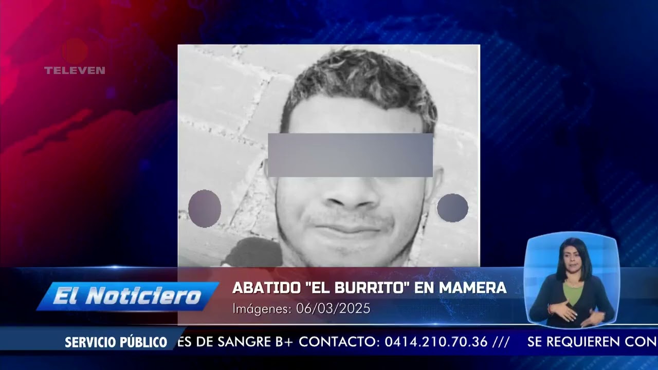 Abatido alias “El burrito” en Mamera – El Noticiero emisión meridiana 06/03/25