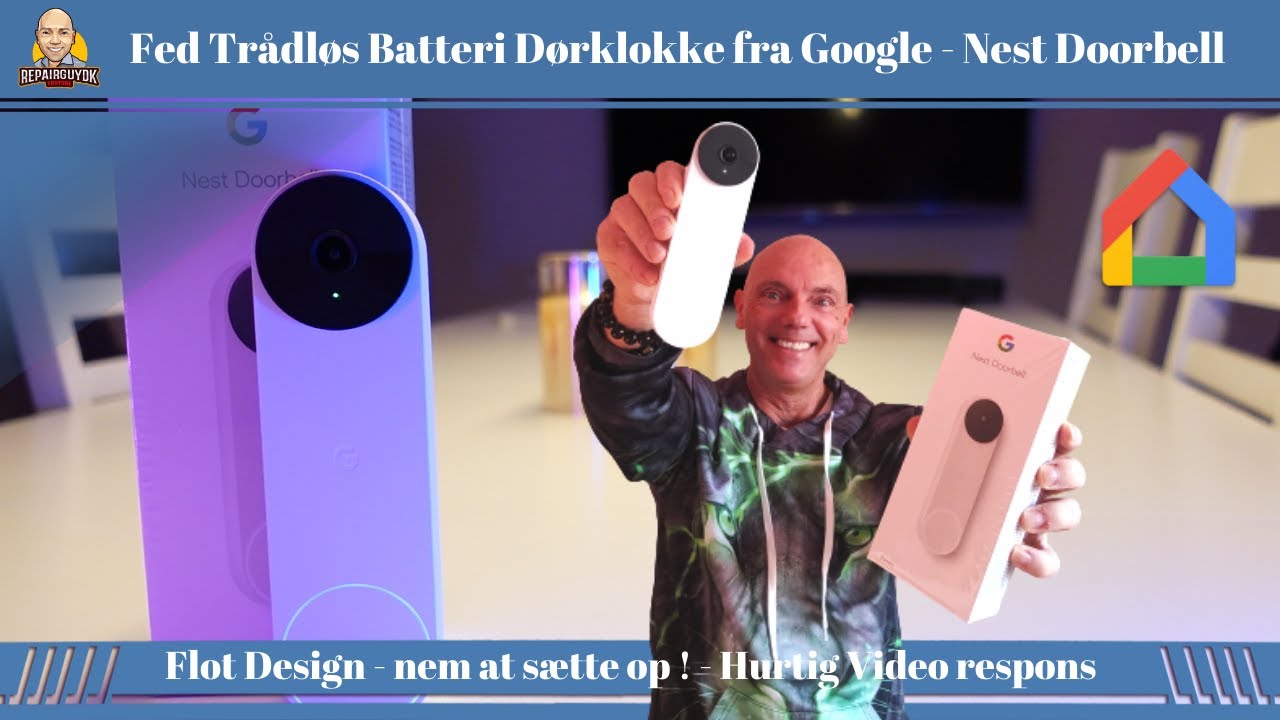 Meget Stilren og flot Trådløs Batteri Video Dørklokke fra Google - Google Nest Doorbell