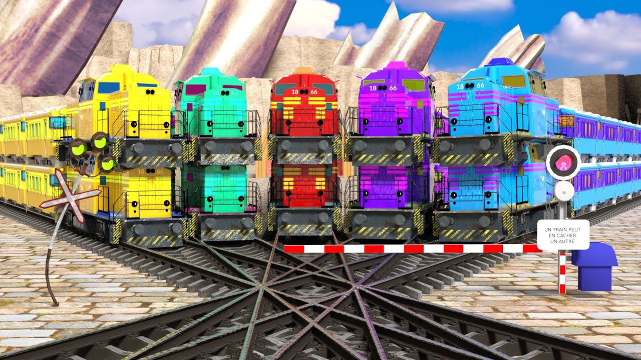 【踏切アニメ】あぶない電車 ✨ Unstoppable Endless Train 🚦 | Fumikiri 3D Railroad Crossing Animation