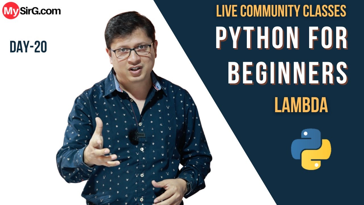 Lambda in Python | LIVE Community Classes | MySirG