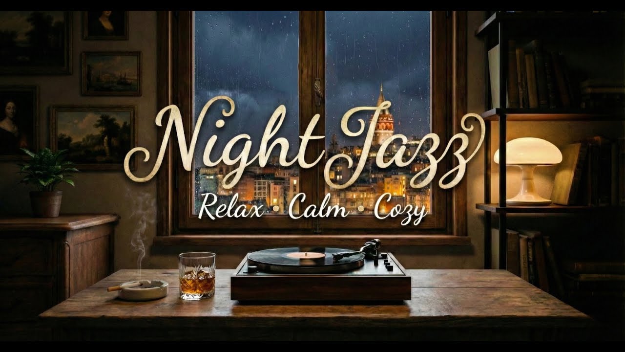 Rainy Night in Istanbul - Smooth Jazz/ Retro Jazz & Rain Falling | Relaxing Ambience for Studying