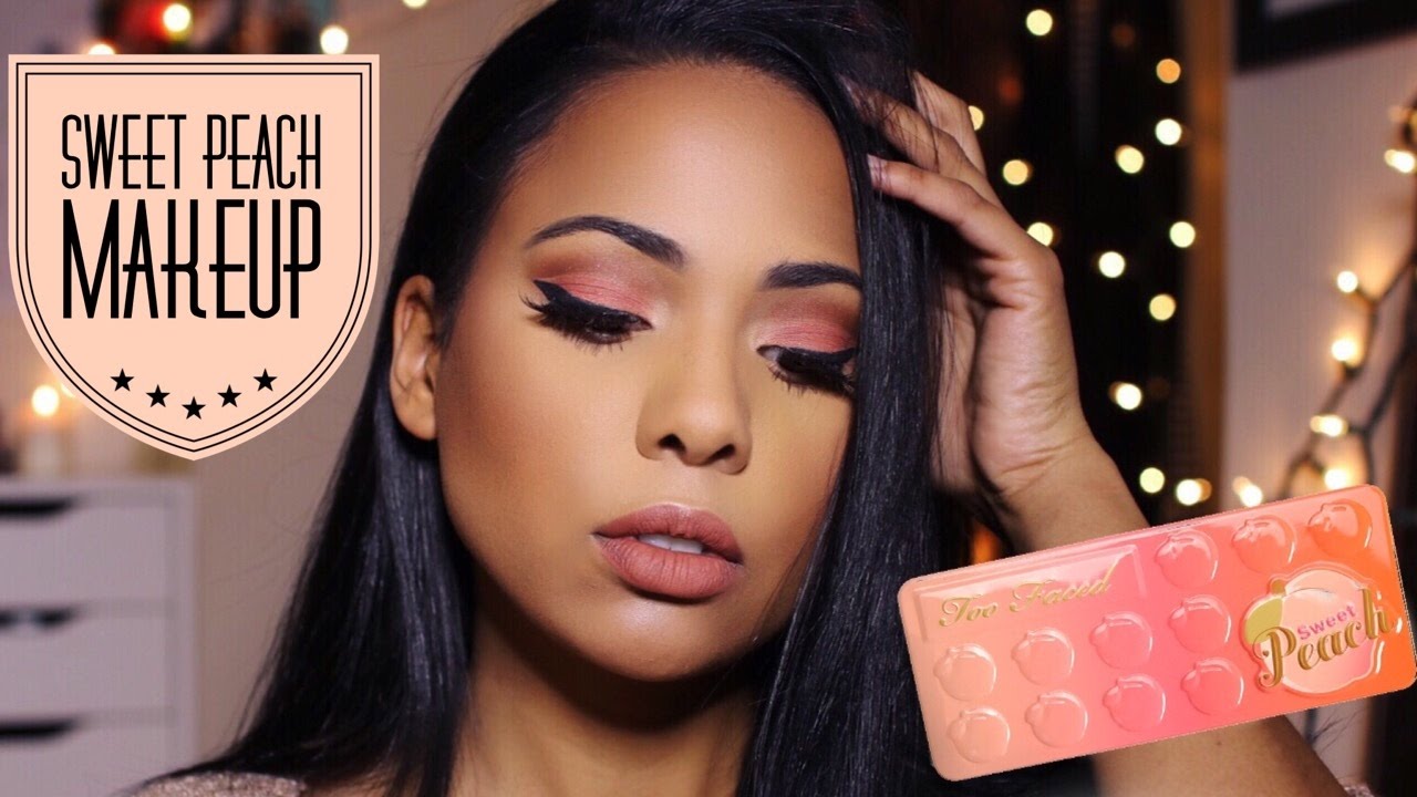 TOO FACED SWEET PEACH PALETTE MAKEUP TUTORIAL | Ashley Bond Beauty
