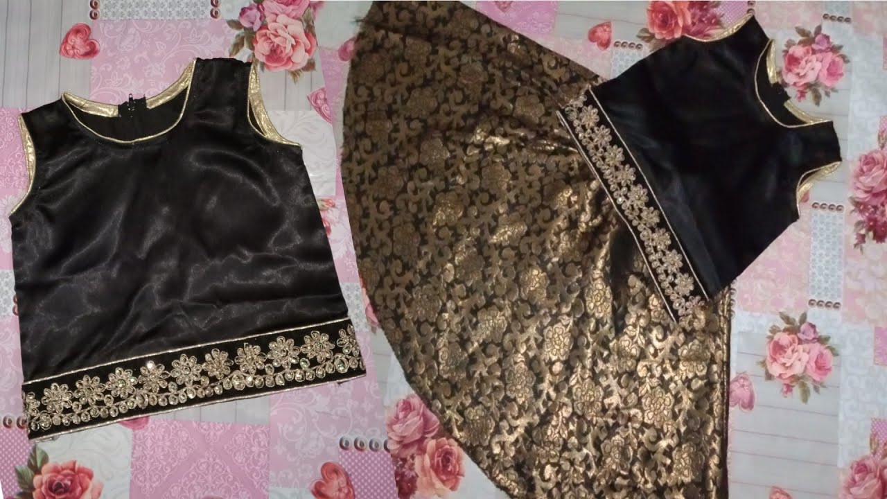 lehnga  choli dress for kids//Lehnga choli dress cutting and stitching  method//