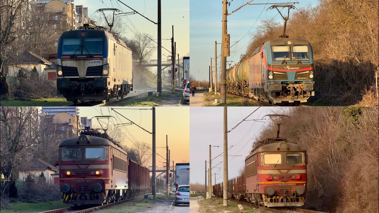 [4K] Три следобедни влака през кея на Русе / Afternoon trains through the Ruse pier I 11.03.2026.