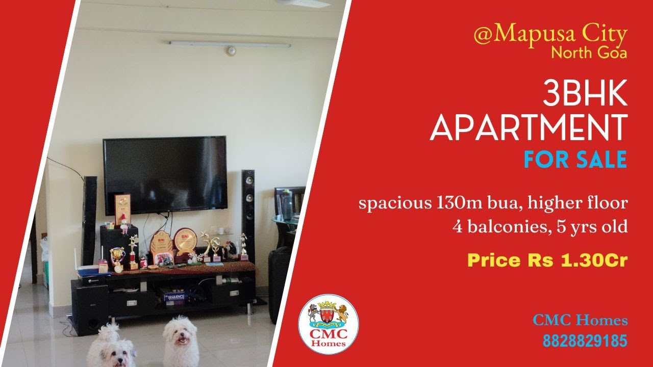 Premium 3BHK Spacious Apartment in the heart of Mapusa City For Sale! Rs1.30Cr. CMC Homes 8828829185