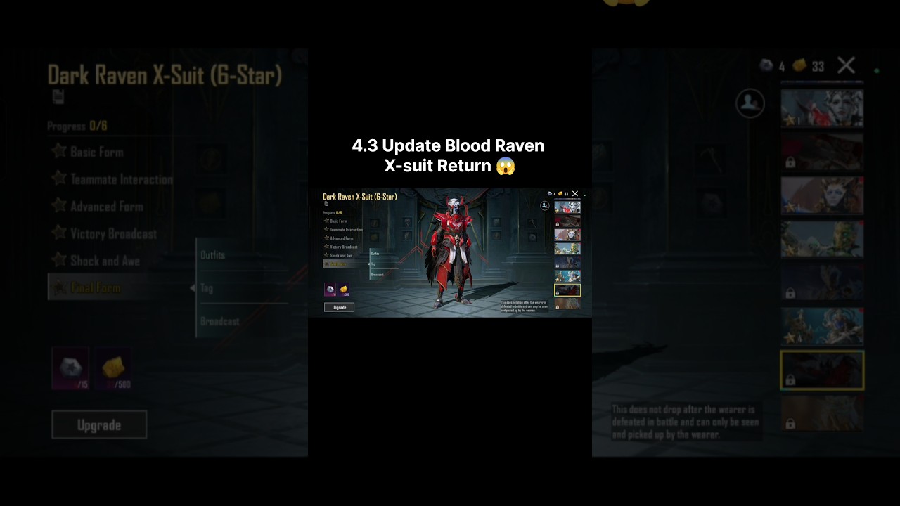 4.3 Update Blood Raven X-suit Return 😱 #shortvideo #shorts