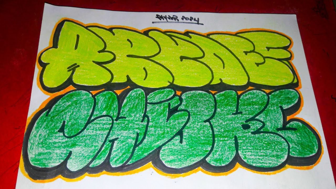 Basic graffiti letters throw up style