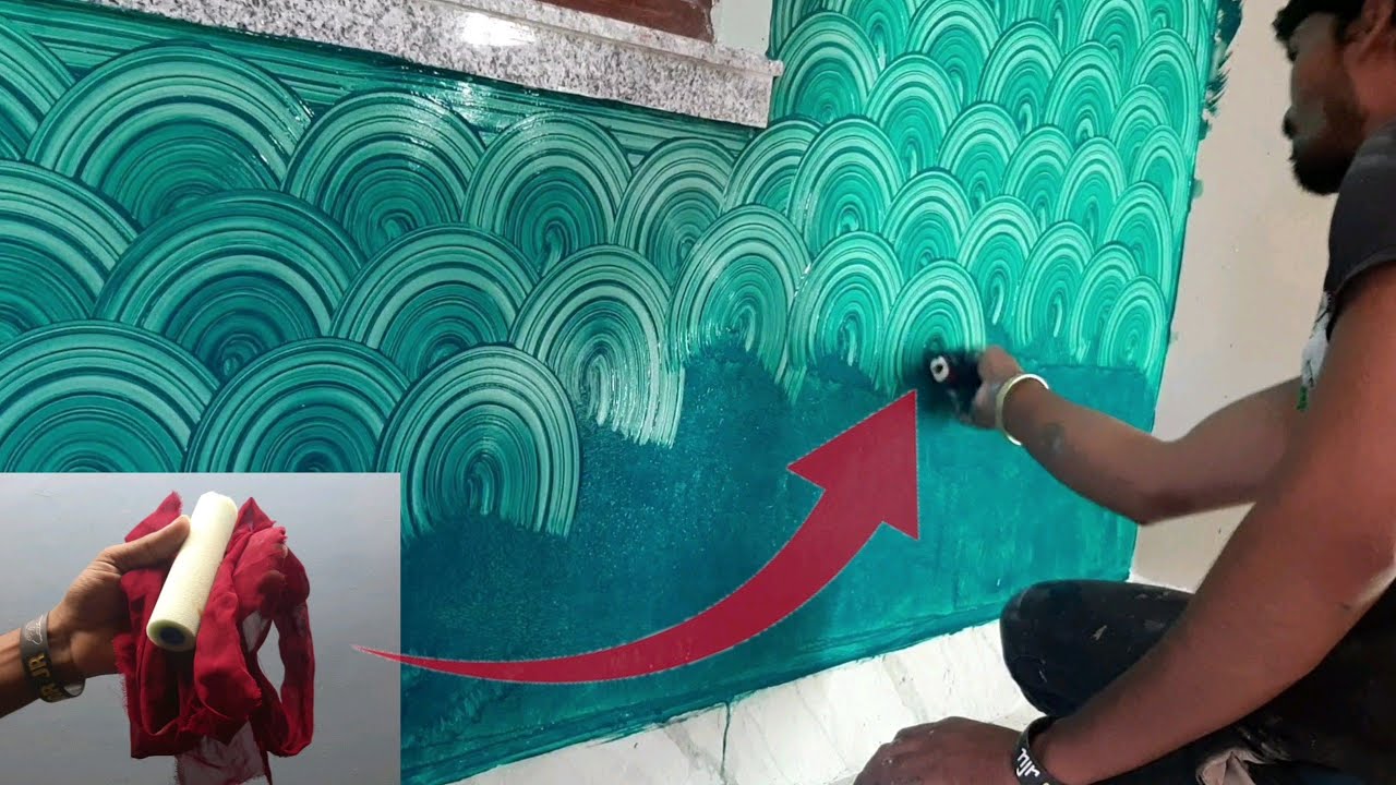 Royal play disc texture painting | interior wall texture painting ideas | texture painting on walls