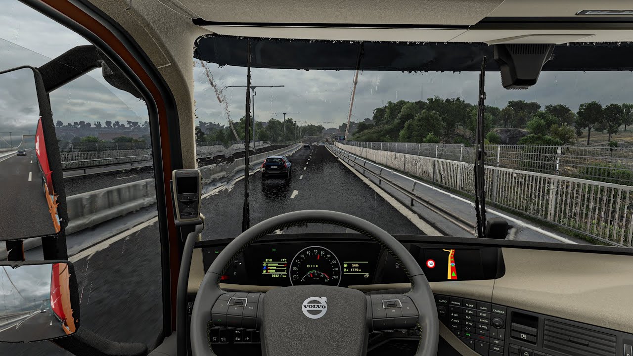4K Ultra Realistic Rain & Thunderstorm | ETS2 SnowyMoon + ProMods 2025 Gameplay