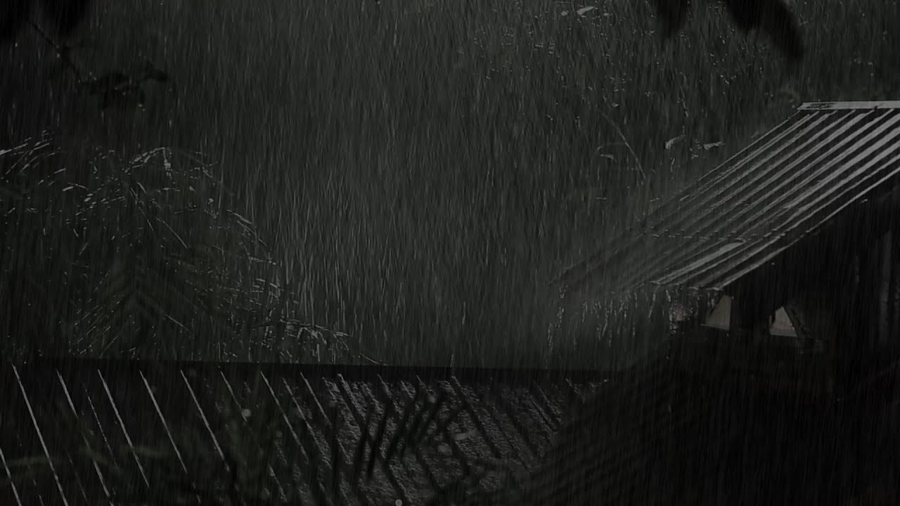 Sleep Instantly in Metal 💤 Heavy Rainstorm on Tin Roof in the Forest at Night