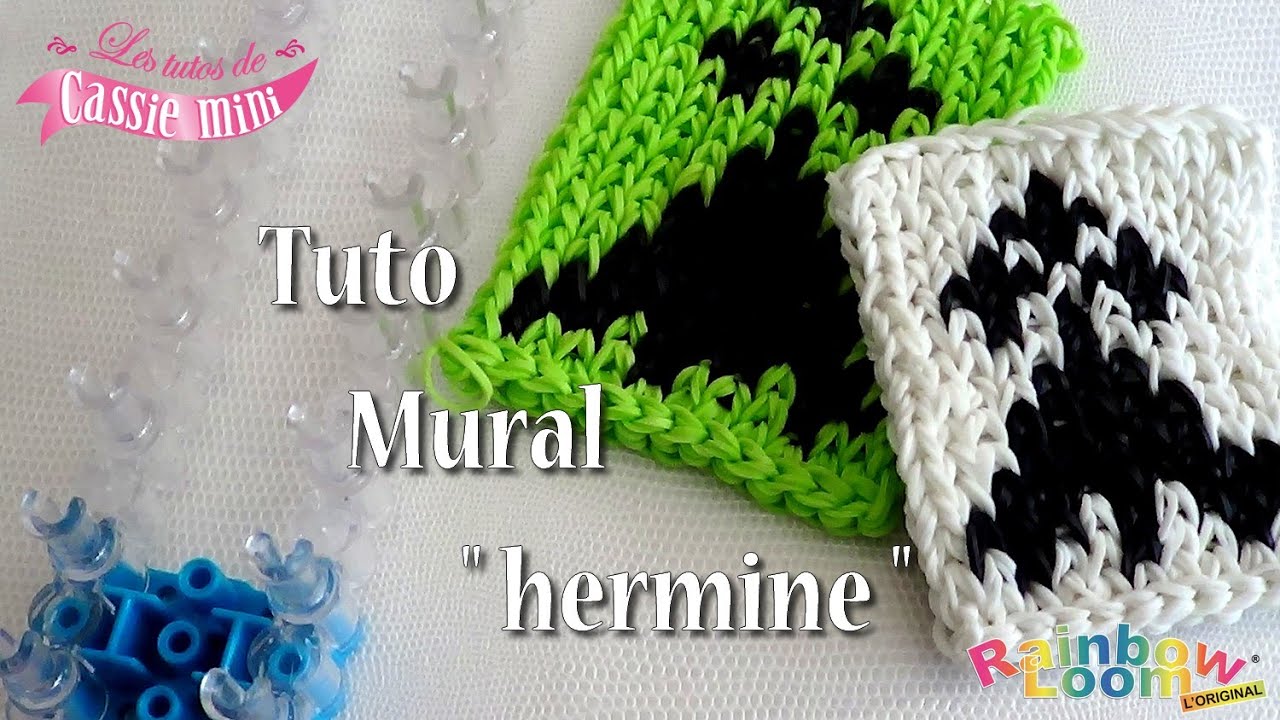 { tuto } Mural hermine en élastique Rainbow Loom