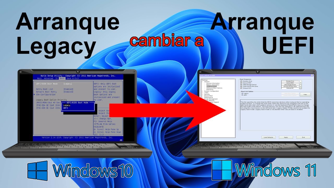 Como cambiar el arranque Legacy a UEFI para instalar Windows 11 (MRB a GPT)