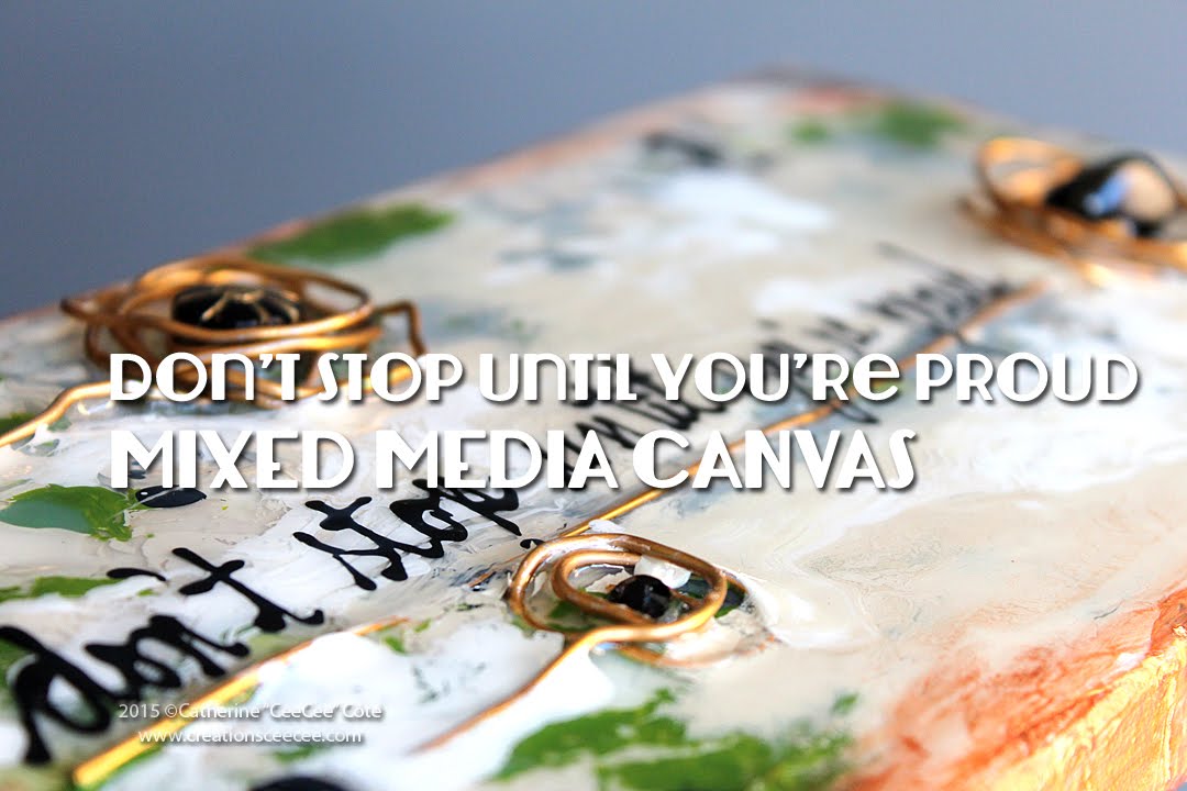 mixed media canvas with pouring medium