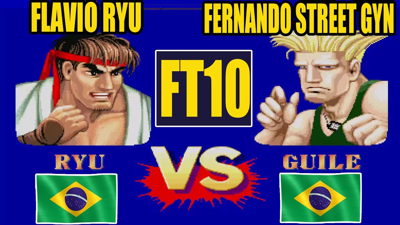 Flavio Ryu VS Fernando Street gyn FT10 Game play online  Fightcade street fighter 2 champion edition