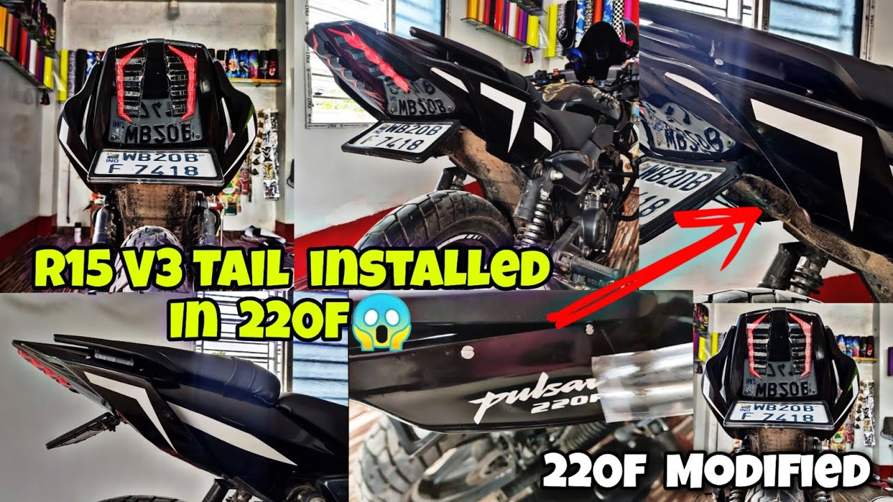 R15 V3 Tail Pannel Installed In Pulsar 220 || 220f Modified😱 || Only one in India🔥