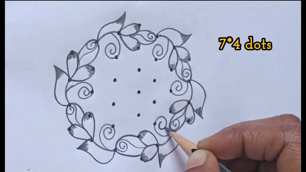 5 Easy Daily Rangoli Designs with 7*4 dots🏵️Shivaratri Muggulu 🏵️ simple Kolam Designs 🌺Muggulu 