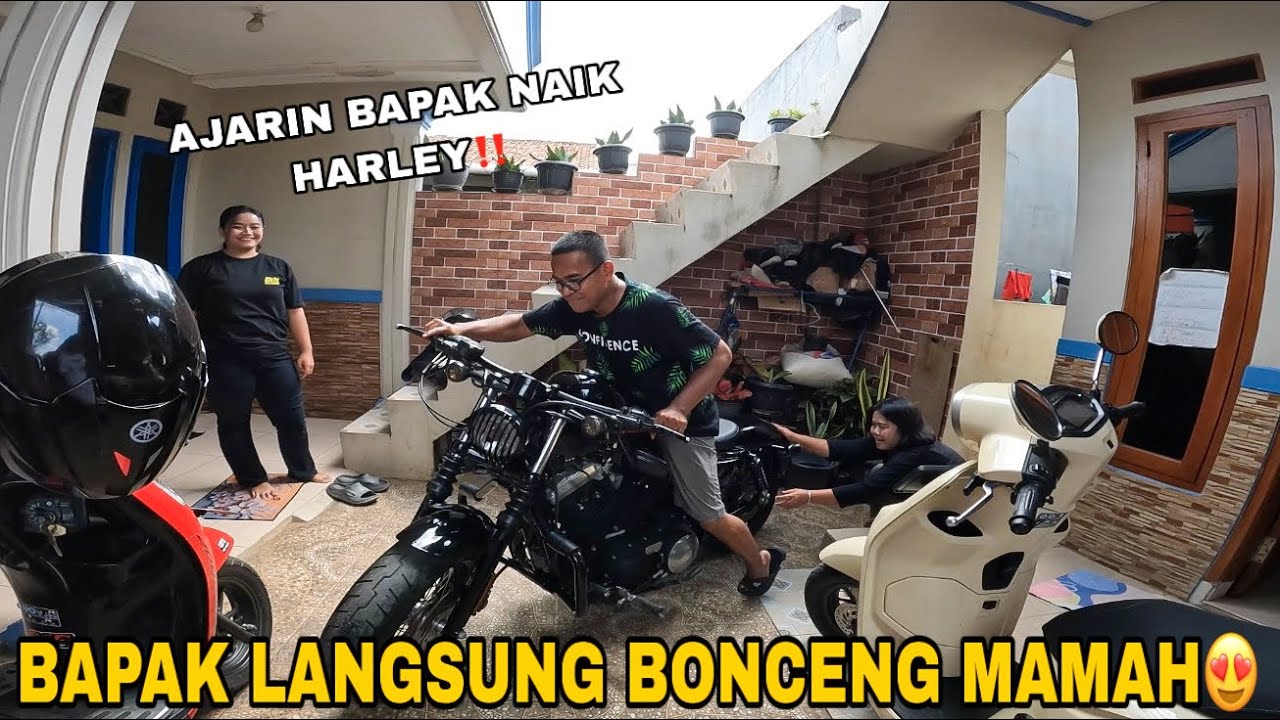 BAWA HARLEY KE RUMAH GANG SEMPIT‼️REAKSI ORANG TUA BIKIN TERHARU KARNA MOTOR INI