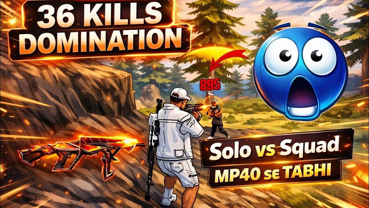 36 Kills Solo vs Squad Domination 😱 | MP40 OP Gameplay | Full Highlight
