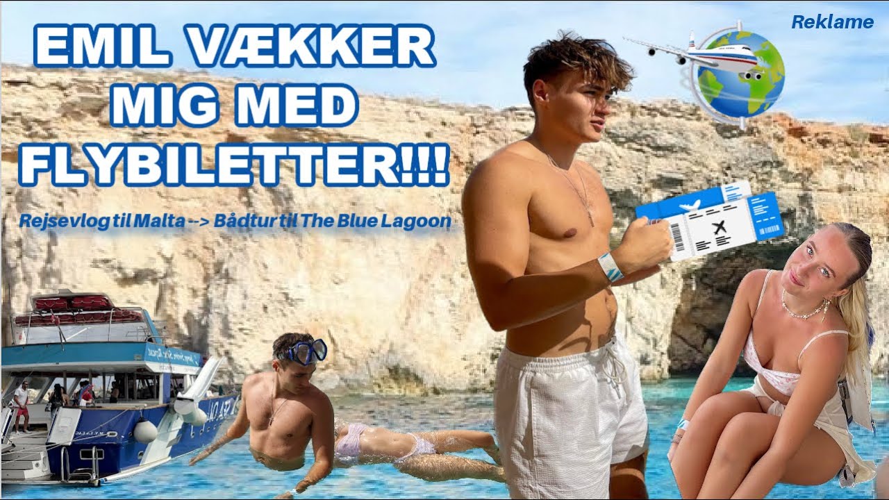 EMIL OVERRASKER MIG MED EN FERIE TIL MALTA! Jeg vidste ingenting, Bådtur til The Blue Lagoon