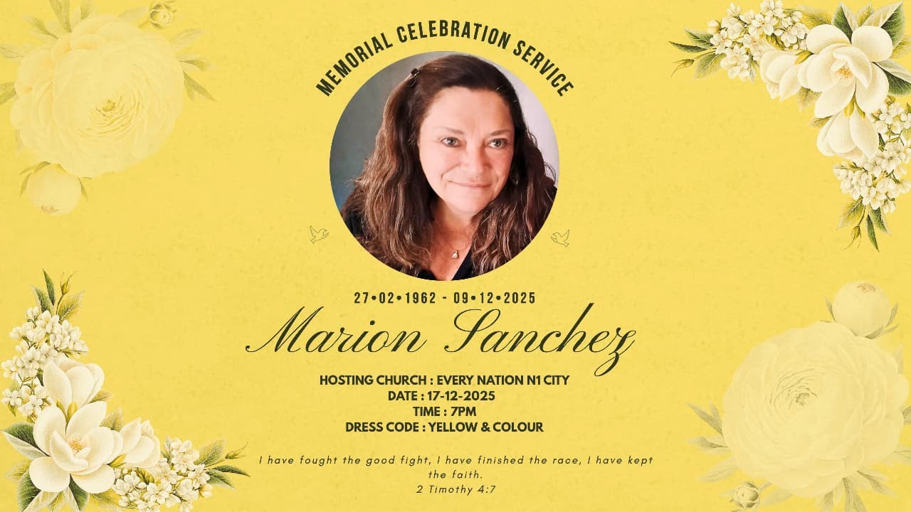 Marion Sanchez Funeral Service |  Listed Live Stream | 17 December 2025 | 19H00 PM