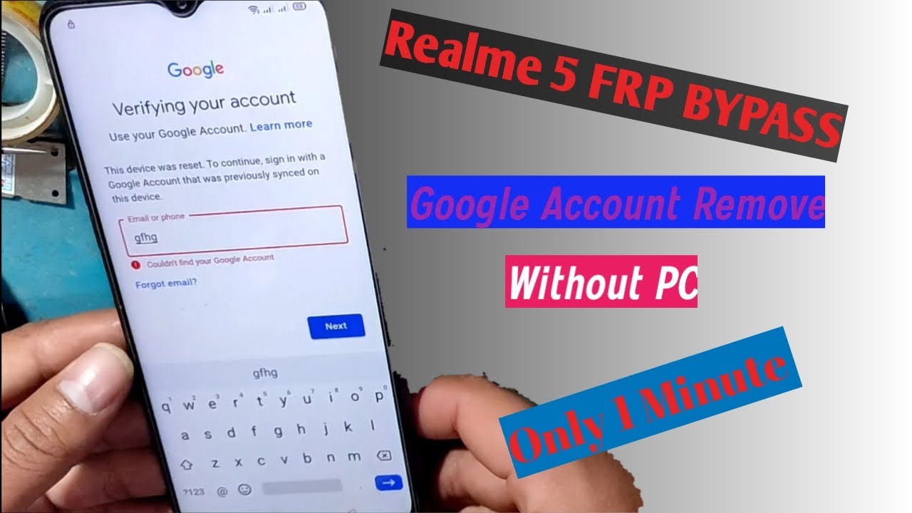 Realme 5/5i Google Account/ FRP Bypass | Hard Reset l Only 1 Minute (Without PC)
