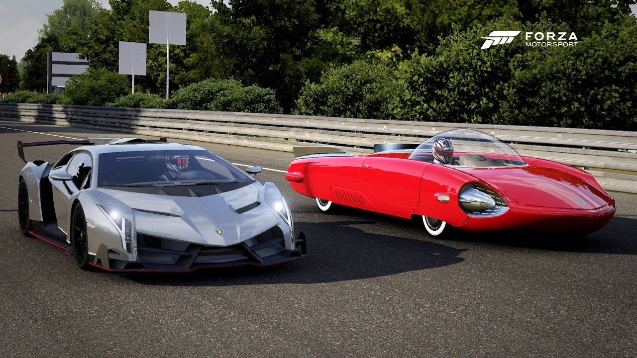 Forza 6 Drag race: Lamborghini Veneno vs Chryslus Rocket 69
