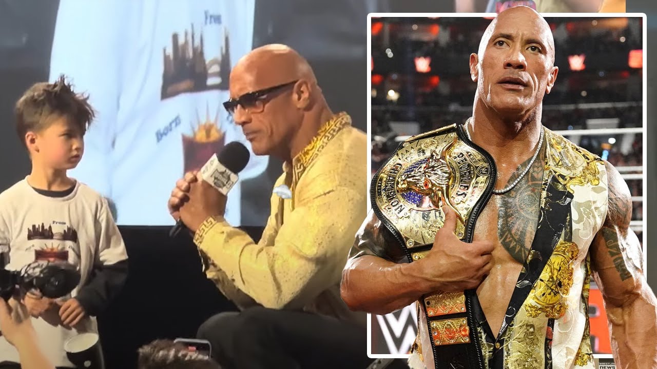 The Rock Sings 'You're Welcome'  From Moana To Young Fan At WWE World (WrestleMania 40 Weekend)