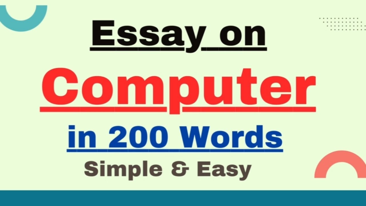 Write Essay on Computer in 200 Words in English | Importance of Computers  Essay/ Paragraph Writing