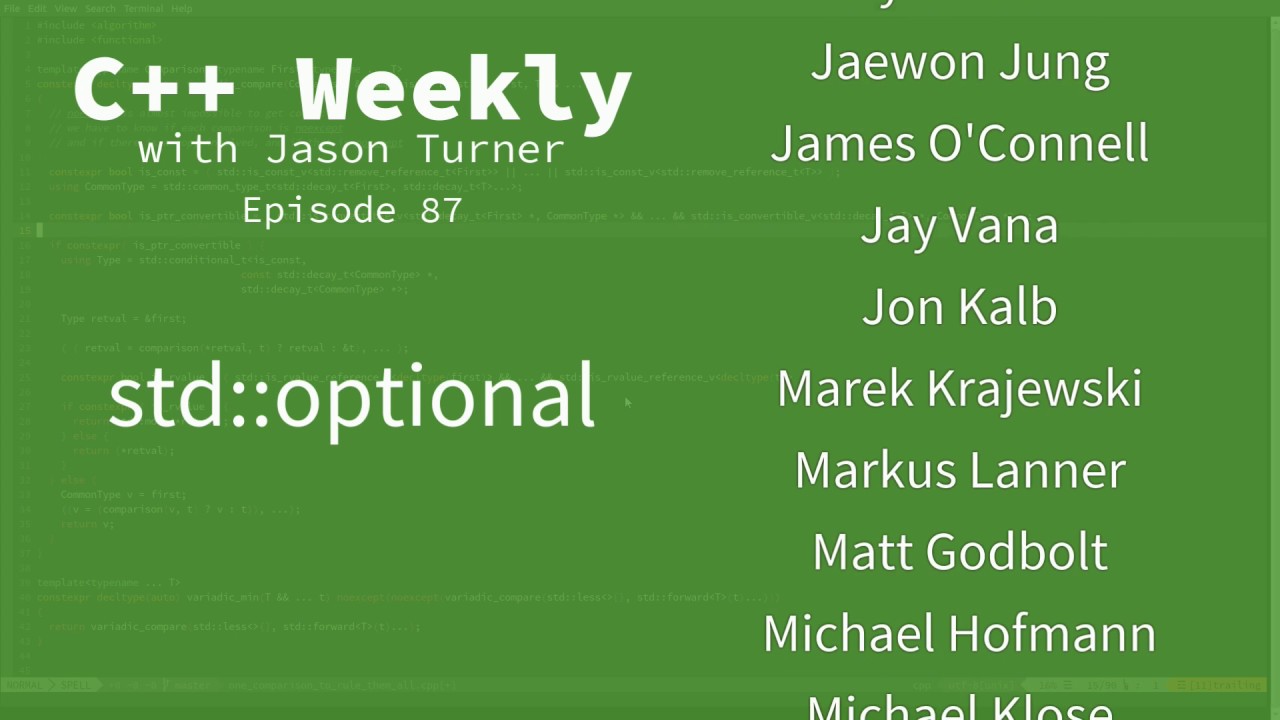 C++ Weekly - Ep 87 - std::optional