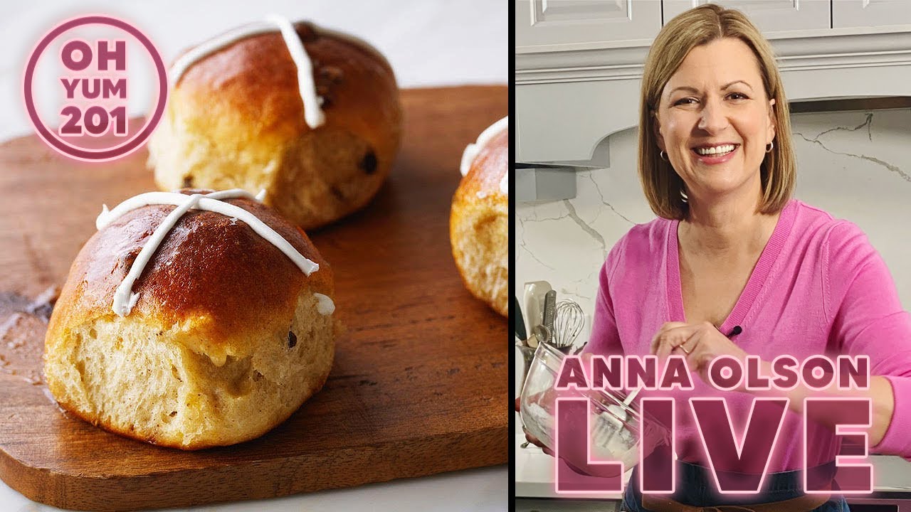 How to Make Hot Cross Buns - Live! | Oh Yum 201 with Anna Olson