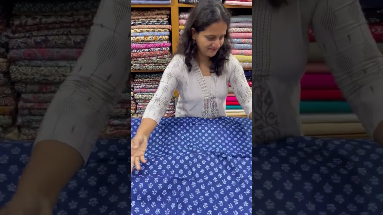 INDIGO FABRIC FOR KURTHI | COTTON FABRIC | POOTHURANS ANGAMALY | 9400252225