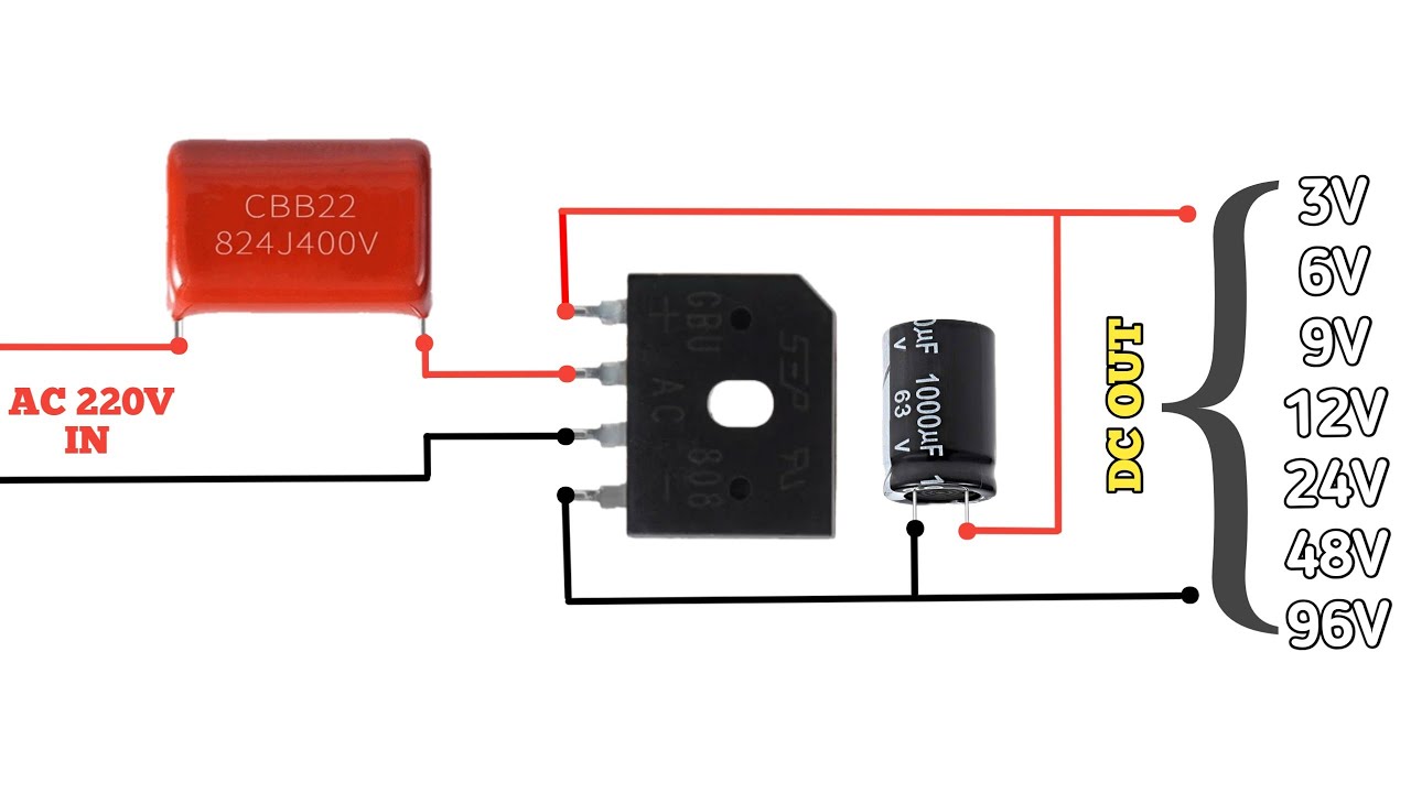 INPUT 220V AC To DC OUT 3V 6V 9V 12V 24V LED Driver Circuit Using All Watt Mcpcb 
