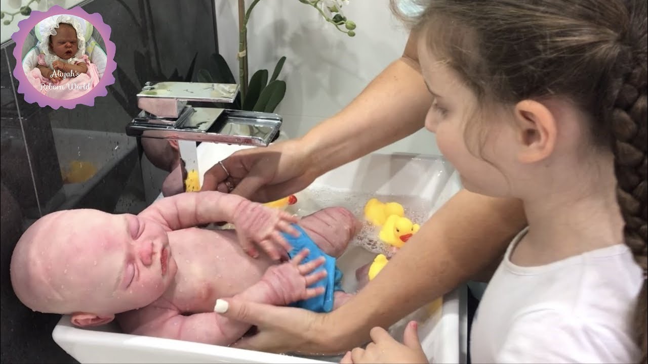 BATH TIME WITH SILICONE BABY EMMA